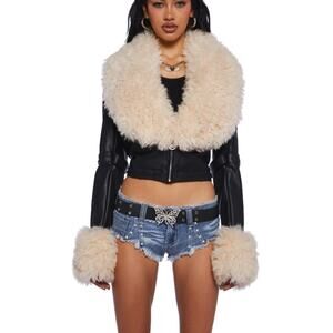 Dolls Kills  Generation Kiss Black Covet Moto Jacket Size L